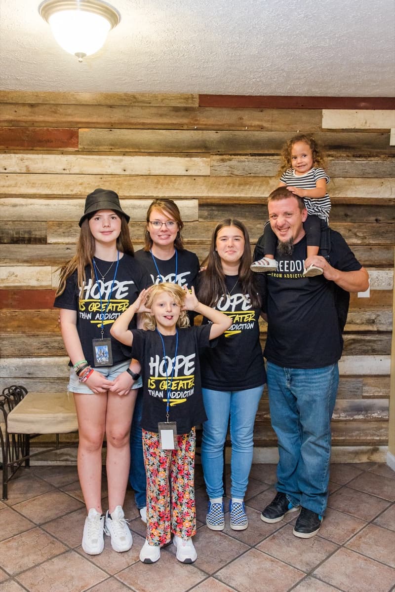 Justin Franich with his family, representing restored family relationships